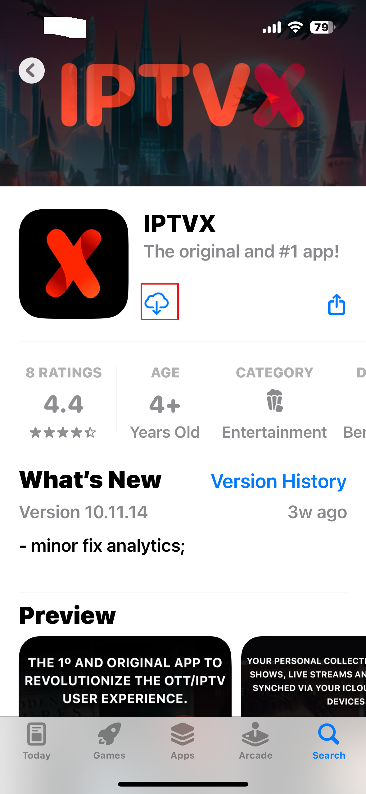 Download IPTVX from App Store